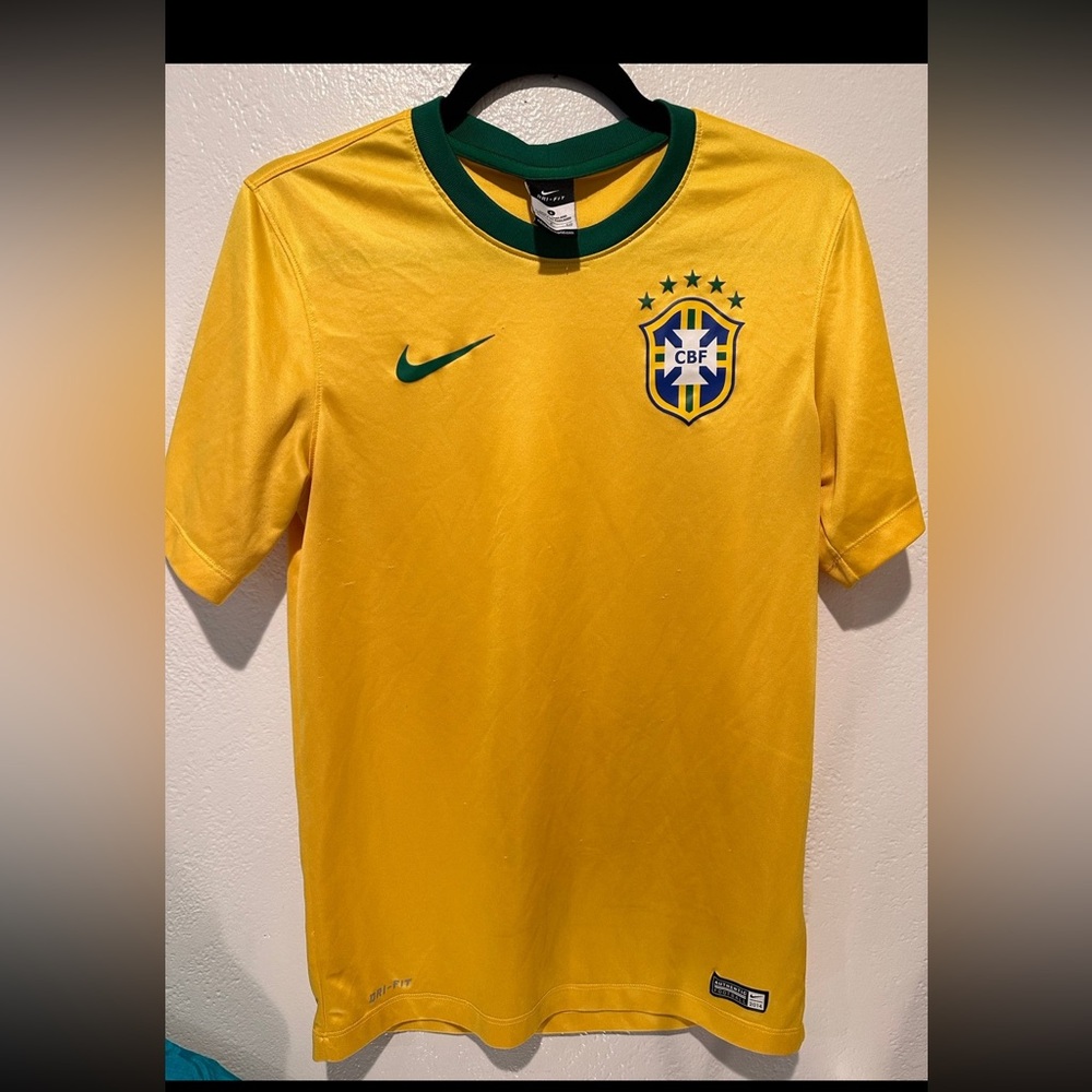 Nike Brazil National Team Soccer Jersey 2014 World Cup Yellow sz S Football